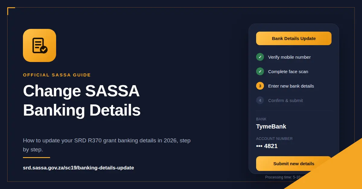 sassa change banking details srd change banking details srd 370 change banking details online srd.sassa.gov.za change banking details 2026